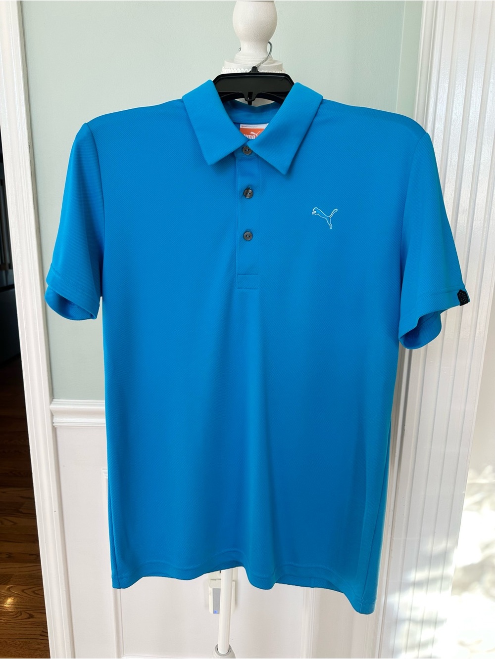 Puma Men's Golf Tech Polo Shirt DryCELL Size S Blue UV Protection Style 565481